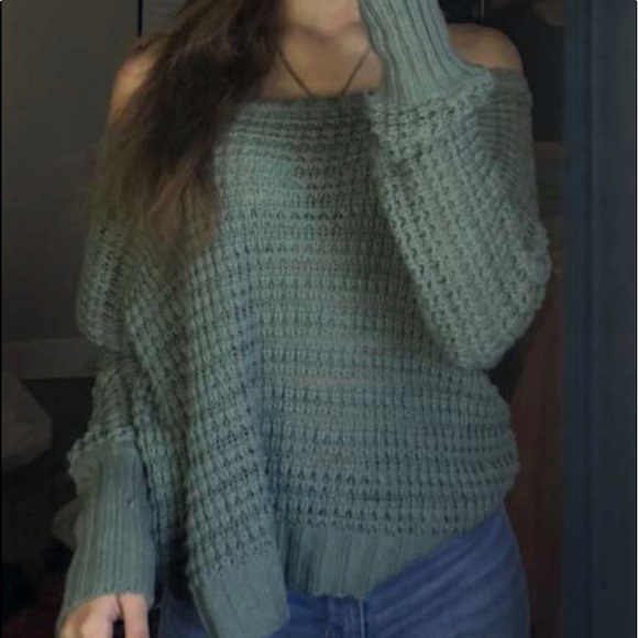 green/blue express open-up stitch sweater. - Picture 4 of 4